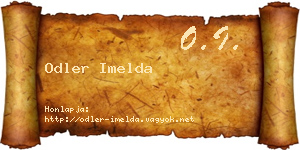 Odler Imelda névjegykártya